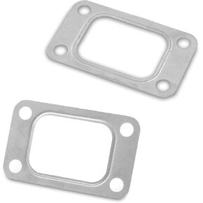 2 PCS Car T3 Turbine Flange Gasket, Stainless Steel 4-Hole T3 T34 T35 T38 GT35 GT35R Turbocharger Intake Manifold Flange Gasket, Replacement Accessories, Suitable for Most Cars (Silver)