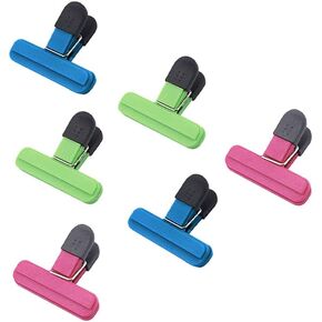 Chip Clips Bag Clips Food Clips 3 Inch Large Plastic Bag Food Bag Sealing Clip 6 Pack 3 Colors