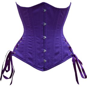 Double Steel Boned Side Laced Underbust Waist Training Corset Hourglass Heavy Duty Women's Cotton Corset