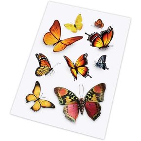 Butterfly Vinyl Car Stickers, Butterflies Insect Scratch Cover Waterproof Bumper Decals for Automotive, Motorcycle, Helmet, Luggage, Window, Wall, Home Decor, Easter (Type D)