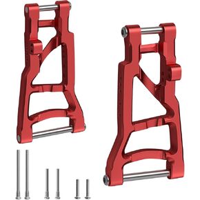 Front Aluminum Suspension A-Arms Set Compatible with 1/10 Slash 2WD RC Car Upgrade Parts Hop Ups(Red, 2Pcs)