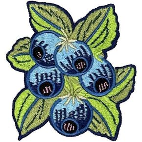 Blueberry Patches for Jackets, Clothing, Dress, Jeans, Hat, Backpacks - Blueberry Embroidery Patch, Blueberry Applique, 3.5 Inch Clothes Decor Accessory