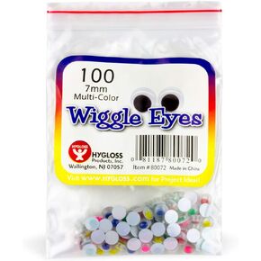 منتجات Hygloss مقلة العين البلاستيكية Googly Eyes - رائعة للفنون والحرف اليدوية - غير لاصقة - لصق - أسود - مقاس 15 ملم - حقيبة قابلة للإغلاق - إجمالي 100 قطعة