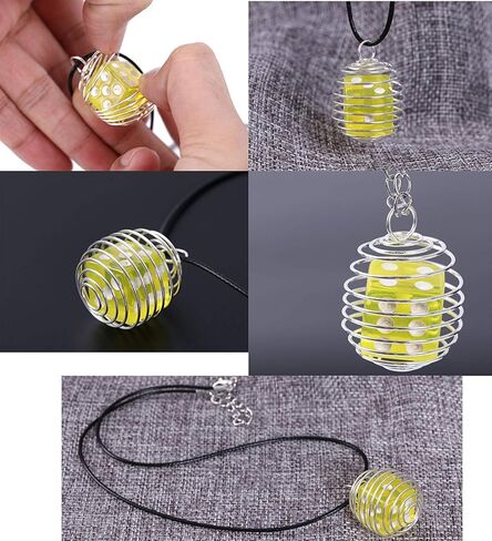 تعليقة على شكل قفص من الخرز الحلزوني مطلية بالفضة 3 مقاسات 15 مم / 25 مم / 30 مم من Shapenty، حامل حجر لقلادة العثور على المجوهرات وصنعها، 30 قطعة (ذهبي) in Kuwait