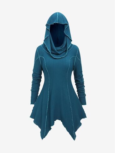 ROSE GAL Rosegal Womens Plus Size Gothic Costume Top Costume Seamed Topstitching Handkerchief Knit T-Shirt in Saudi Arabia