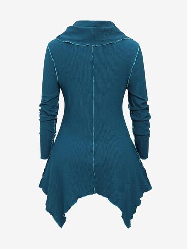 ROSE GAL Rosegal Womens Plus Size Gothic Costume Top Costume Seamed Topstitching Handkerchief Knit T-Shirt in Saudi Arabia