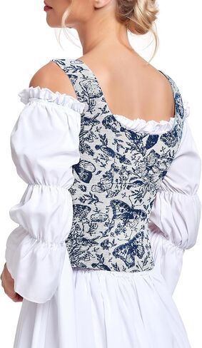 American Trends Renaissance Corset Pirate Vest Medieval Renaissance Costume Women Steampunk Gothic Vintage Cosplay Bodice in Saudi Arabia