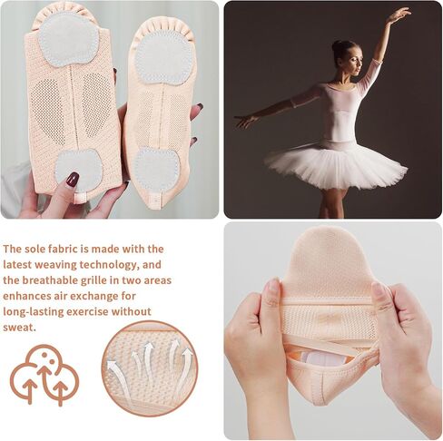 Ballet Shoes for Women Big Girls, Innovative Elastic Fabric, High Elasticity-High Breathability Flat Dance Practice Shoes with Split Soles, Soft Sole Yoga Shoes for Girls Boys in Saudi Arabia
