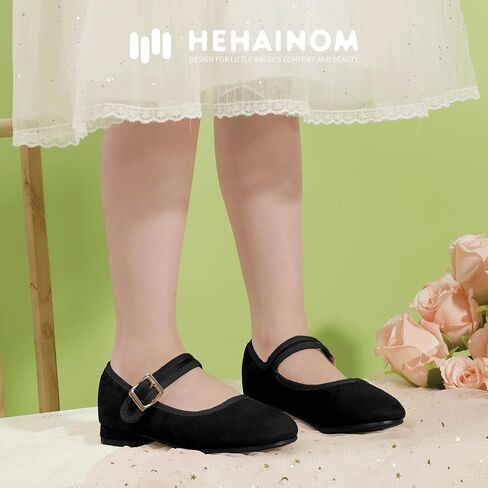 أحذية Hehainom للفتيات الصغيرات والأطفال الصغار ماري جين مدرسة حفلات الزفاف أحذية راقصة الباليه للفتيات المسطحة in Saudi Arabia