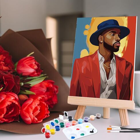 Dinifee 2 Pack Pre Drawn Canvas for Painting for Adults Sip and Paint Kit for Couple 8" x 10" Stretched Pre Printed Canvas for Couples Date Night Valentine Party(Wine Glass Couple) in Saudi Arabia