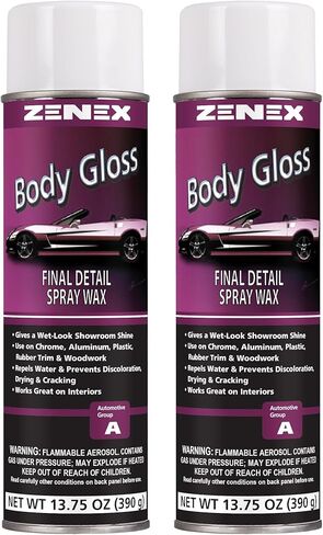 Zenex Body Gloss Final Detail Spray Wax - منظف وشمع السيارة عالي اللمعان | معرض رطب المظهر يلمع | آمن على الأسطح الداخلية والخارجية | للسيارات والشاحنات والمركبات الترفيهية والمزيد | 13.75 أونصة (عبوتين) in Kuwait
