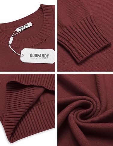 COOFANDY Mens Knit Dress Sweater Crewneck Long Sleeves Slim Fit Sweaters Business Casual Ribbing Pullover Tops in Saudi Arabia