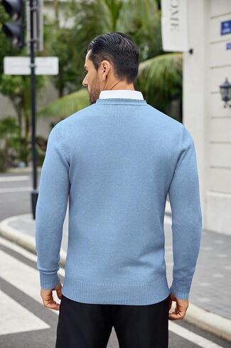COOFANDY Mens Knit Dress Sweater Crewneck Long Sleeves Slim Fit Sweaters Business Casual Ribbing Pullover Tops in Saudi Arabia