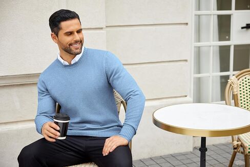 COOFANDY Mens Knit Dress Sweater Crewneck Long Sleeves Slim Fit Sweaters Business Casual Ribbing Pullover Tops in Saudi Arabia