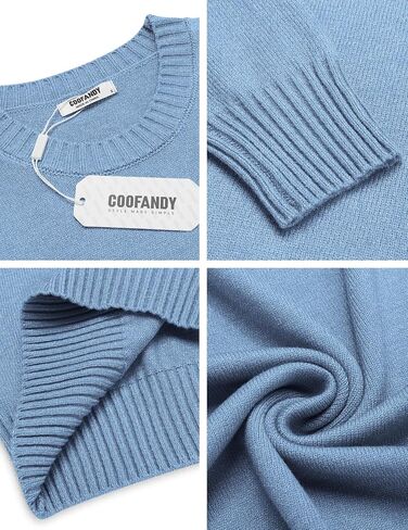 COOFANDY Mens Knit Dress Sweater Crewneck Long Sleeves Slim Fit Sweaters Business Casual Ribbing Pullover Tops in Saudi Arabia