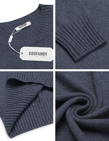 COOFANDY Mens Knit Dress Sweater Crewneck Long Sleeves Slim Fit Sweaters Business Casual Ribbing Pullover Tops in Kuwait