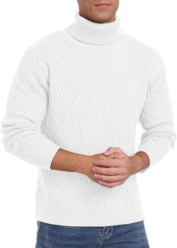 سترة رجالي من Sailwind محبوكة ومضلعة ومضفرة بياقة مدورة بلوفر كاجوال in Kuwait