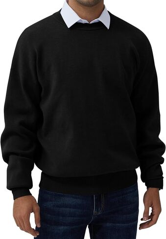 Mens Crewneck Sweater Loose Fit Soft Long Sleeve Knit Pullover Sweaters for Casual Or Dressy Wear Sizes M-XXL in Saudi Arabia