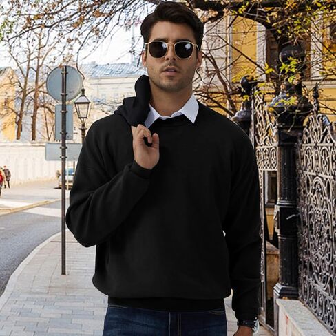 Mens Crewneck Sweater Loose Fit Soft Long Sleeve Knit Pullover Sweaters for Casual Or Dressy Wear Sizes M-XXL in Saudi Arabia