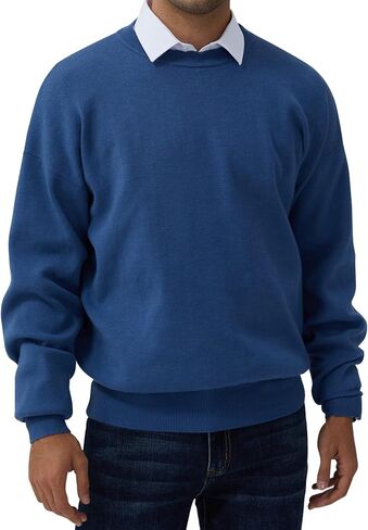 Mens Crewneck Sweater Loose Fit Soft Long Sleeve Knit Pullover Sweaters for Casual Or Dressy Wear Sizes M-XXL in Saudi Arabia