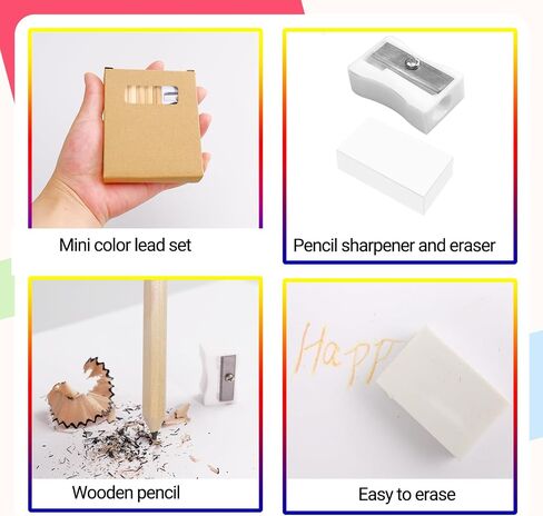 300 Pcs/ 25 Sets Mini Drawing Colored Pencils Bulk 12 Different Color Pencil with Sharpener Eraser 3.5 inch Back to School Short Fat Color Pencils for Kids Classroom School Painting Supplies in Saudi Arabia