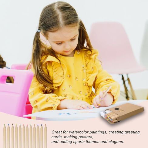 300 Pcs/ 25 Sets Mini Drawing Colored Pencils Bulk 12 Different Color Pencil with Sharpener Eraser 3.5 inch Back to School Short Fat Color Pencils for Kids Classroom School Painting Supplies in Saudi Arabia