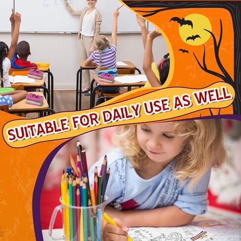 36 Packs Halloween Goodie Bags Stuffers Bulk Coloring Pencils Set 12 Vibrant Color Pencils with Coloring Cards for Halloween Kids Trick or Treat Classrooms Party Favors Gifts Bags in Saudi Arabia