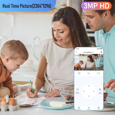 oneware Indoor Pan/Tilt Smart Security Camera,HD 1080P 2.4G WiFi Monitor Camera,Two-Way Video,Two-Way Audio,Night Vision, Motion Detection for Baby and Pet Monitor in Kuwait