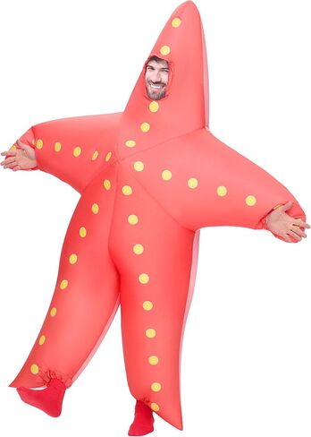 Spooktacular Creations Adults Inflatable Costume, Starfish Full Body Blow-up Costume, Pink Sea Animal Inflatable Suit for Adults Halloween Costume Party Halloween themed Party in Saudi Arabia