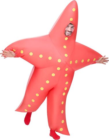 Spooktacular Creations Adults Inflatable Costume, Starfish Full Body Blow-up Costume, Pink Sea Animal Inflatable Suit for Adults Halloween Costume Party Halloween themed Party in Saudi Arabia