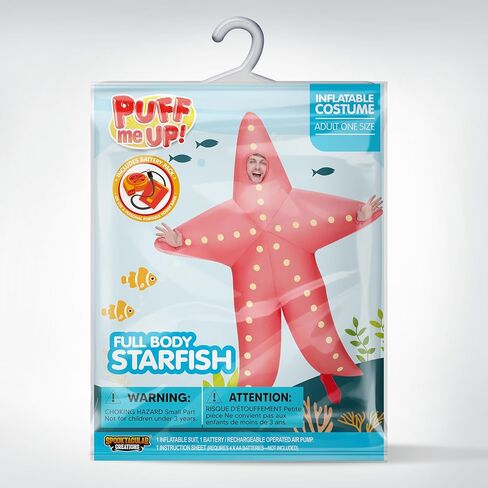 Spooktacular Creations Adults Inflatable Costume, Starfish Full Body Blow-up Costume, Pink Sea Animal Inflatable Suit for Adults Halloween Costume Party Halloween themed Party in Saudi Arabia