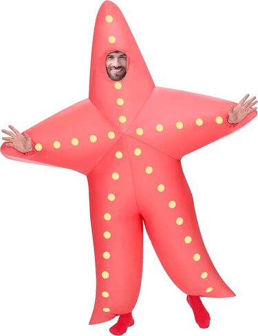 Spooktacular Creations Adults Inflatable Costume, Starfish Full Body Blow-up Costume, Pink Sea Animal Inflatable Suit for Adults Halloween Costume Party Halloween themed Party in Saudi Arabia