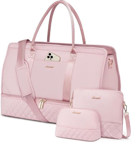 LOVEVOOK Weekender Bags for Women Travel Duffle Bag with Shoe Compartment, Carry on Overnight Bag 3 Pcs Set in Saudi Arabia