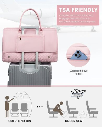 LOVEVOOK Weekender Bags for Women Travel Duffle Bag with Shoe Compartment, Carry on Overnight Bag 3 Pcs Set in Saudi Arabia