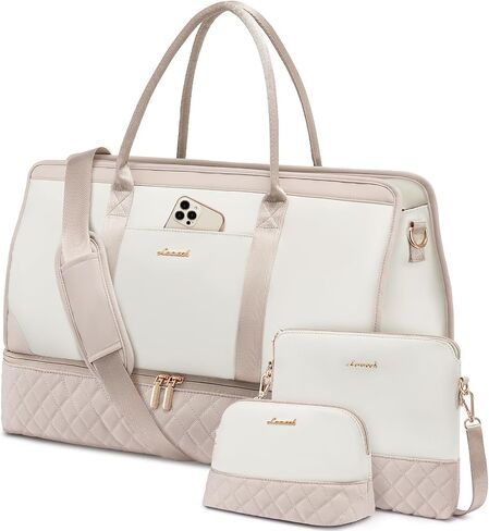 LOVEVOOK Weekender Bags for Women Travel Duffle Bag with Shoe Compartment, Carry on Overnight Bag 3 Pcs Set in Saudi Arabia
