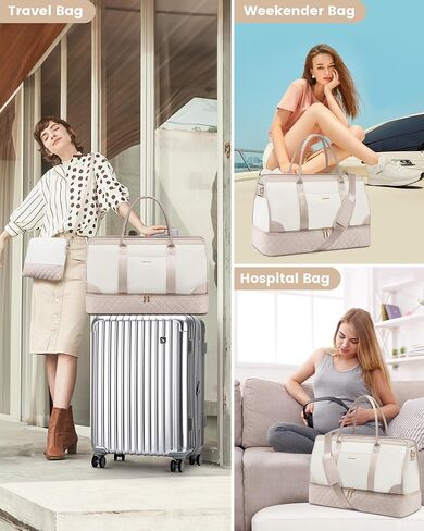 LOVEVOOK Weekender Bags for Women Travel Duffle Bag with Shoe Compartment, Carry on Overnight Bag 3 Pcs Set in Saudi Arabia