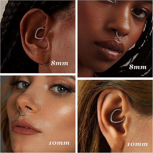 BodyBonita 16G Septum Rings Teardrop - 316L Surgical Steel Nose Rings Hoops Teardrop Seamless Hinged Cartilage Earrings for Women Conch Daith Piercing Jewelry Helix Rook Lip Gold/Silver/Black/RoseGold in Kuwait