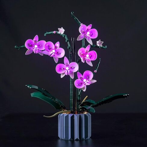 إضاءة LED من BrickBling متوافقة مع زهور Lego Orchid؛ مجموعة الإضاءة الإبداعية المتوافقة مع Lego 10311، هدية رائعة للبالغين in Kuwait
