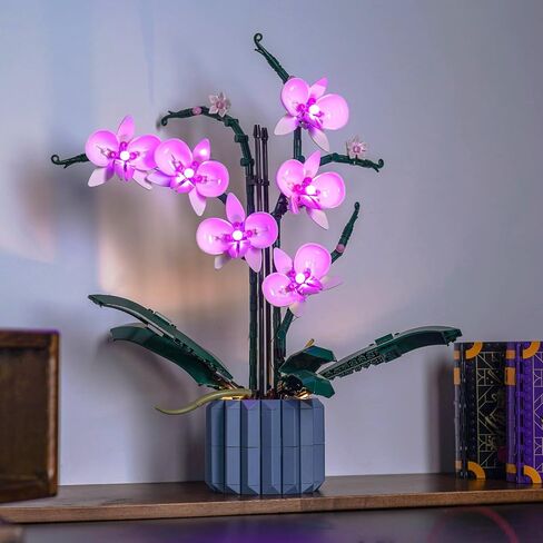 إضاءة LED من BrickBling متوافقة مع زهور Lego Orchid؛ مجموعة الإضاءة الإبداعية المتوافقة مع Lego 10311، هدية رائعة للبالغين in Kuwait