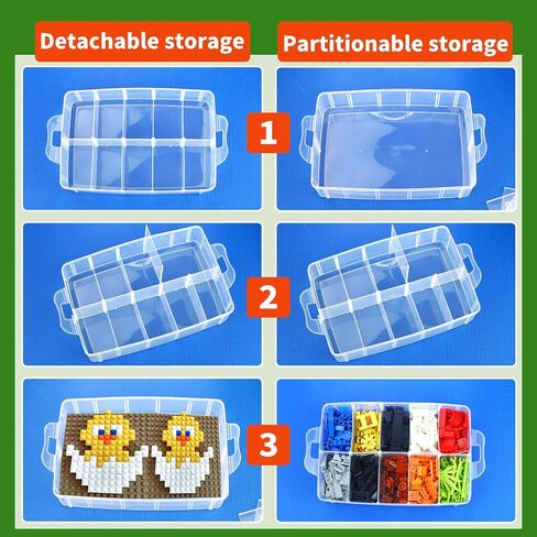 Storage Box for Lego, Stackable Storage Organizer with 30 Compartments for Lego, Storage for Barbie Dolls, for Hot Wheel Toy Bins for kids organizer, Clear Toy Storage Bin in Saudi Arabia