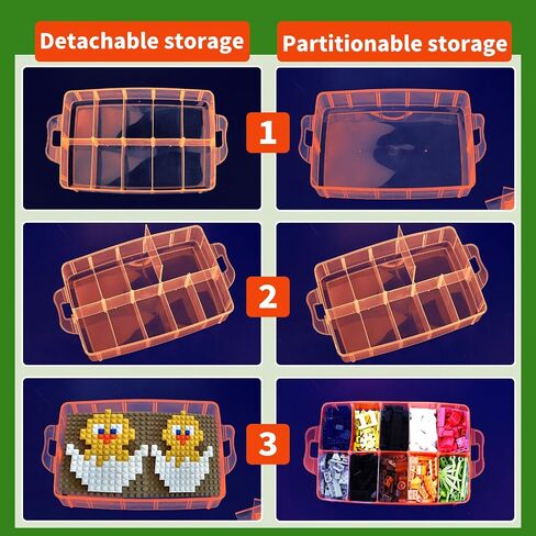 Storage Box for Lego, Stackable Storage Organizer with 30 Compartments for Lego, Storage for Barbie Dolls, for Hot Wheel Toy Bins for kids organizer, Clear Toy Storage Bin in Saudi Arabia