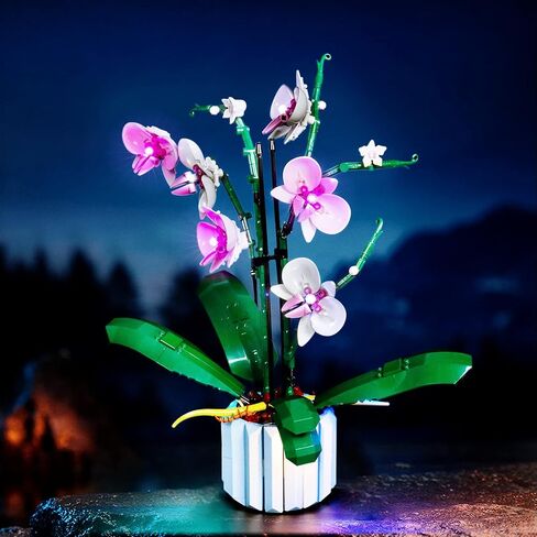 إضاءة LED من BrickBling متوافقة مع زهور Lego Orchid؛ مجموعة الإضاءة الإبداعية المتوافقة مع Lego 10311، هدية رائعة للبالغين in Kuwait