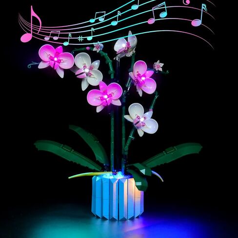 إضاءة LED من BrickBling متوافقة مع زهور Lego Orchid؛ مجموعة الإضاءة الإبداعية المتوافقة مع Lego 10311، هدية رائعة للبالغين in Kuwait