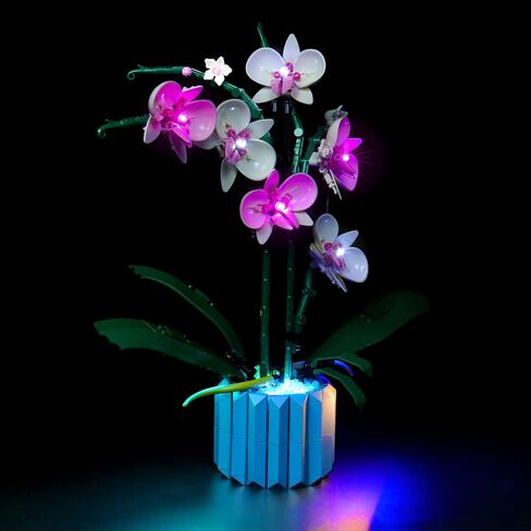 إضاءة LED من BrickBling متوافقة مع زهور Lego Orchid؛ مجموعة الإضاءة الإبداعية المتوافقة مع Lego 10311، هدية رائعة للبالغين in Kuwait