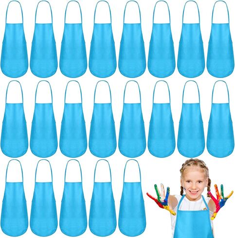 Liitrsh 24 Pcs Kids Painting Aprons for Paint Party Children's Artists Smocks Fabric Aprons Toddler for Baking, Kitchen in Saudi Arabia