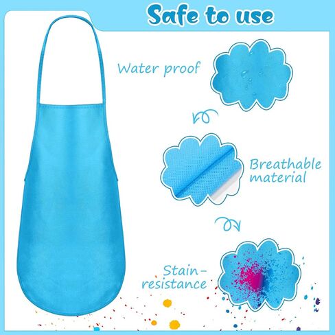 Liitrsh 24 Pcs Kids Painting Aprons for Paint Party Children's Artists Smocks Fabric Aprons Toddler for Baking, Kitchen in Saudi Arabia