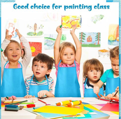 Liitrsh 24 Pcs Kids Painting Aprons for Paint Party Children's Artists Smocks Fabric Aprons Toddler for Baking, Kitchen in Saudi Arabia