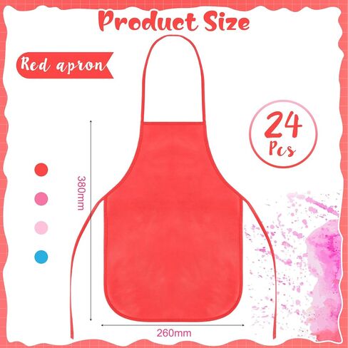 Liitrsh 24 Pcs Kids Painting Aprons for Paint Party Children's Artists Smocks Fabric Aprons Toddler for Baking, Kitchen in Saudi Arabia