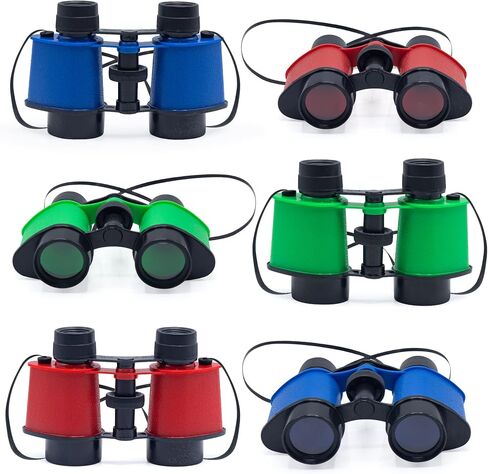 SRENTA 3.5" x 5" Toy Binoculars with Neck String, Novelty Binoculars for Children, Sightseeing, Bird Watching, Wildlife, Outdoors, Pack of 6 in Saudi Arabia