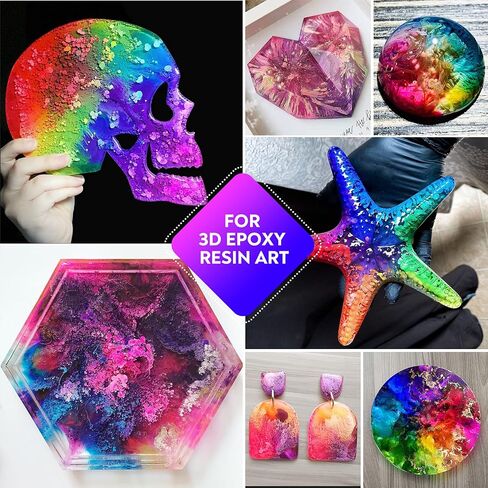 Wayin Metallic Alcohol Ink Set - 6 Color Metallic Alcohol Pigment Resin Dye, Concentrated Extreme Shimmer Alcohol-Based Inks for Epoxy Resin Yupo Tumbler Cups Acrylic Pouring Paint (15ml/.5 fl oz) in Kuwait